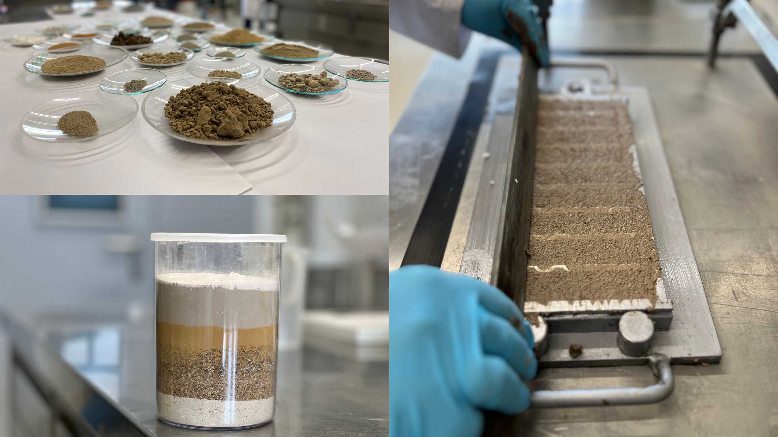 Raw earthen materials: From the untreated raw material, through the stabilization of clays using a Mg-based binder, to the finished mortar prism.